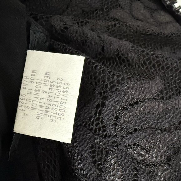 Vintage Y2K Cascadei Black Velvet & Chiffon Evening Dress Asymmetric Whimsy - Picture 10 of 10